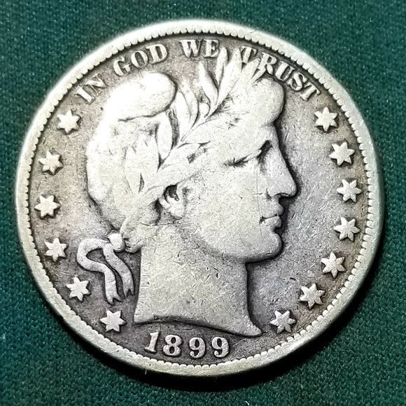 OLD COIN    1899 Barber Half Dollar (121 yrs old ) - Picture 1 of 5